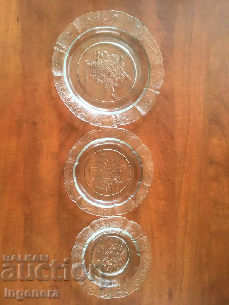 PLATE PLATES GLASS RELIEF SET 3 PCS with price 11.00 BGN | € 5.62 PLATE PLATES GLASS RELIEF SET 3 PCS with price 11.00 BGN | € 5.62