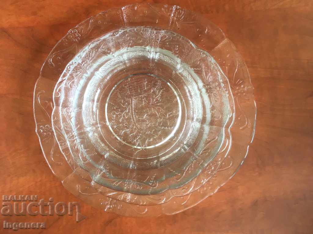 PLATE PLATES GLASS RELIEF SET 3 PCS - 5 PLATE PLATES GLASS RELIEF SET 3 PCS - 5