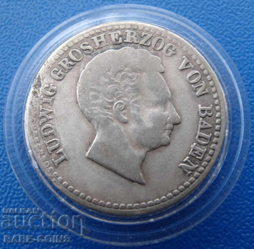 Baden Germany X Kreuzer 1830 Πολύ σπάνιο πρωτότυπο με τιμή € 58.80 | 115.00 BGN