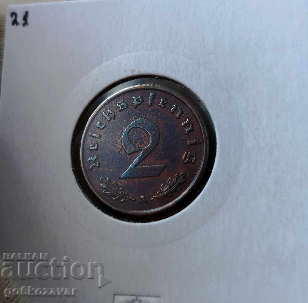 Germania Al Treilea Reich 2 Pfennig 1940.