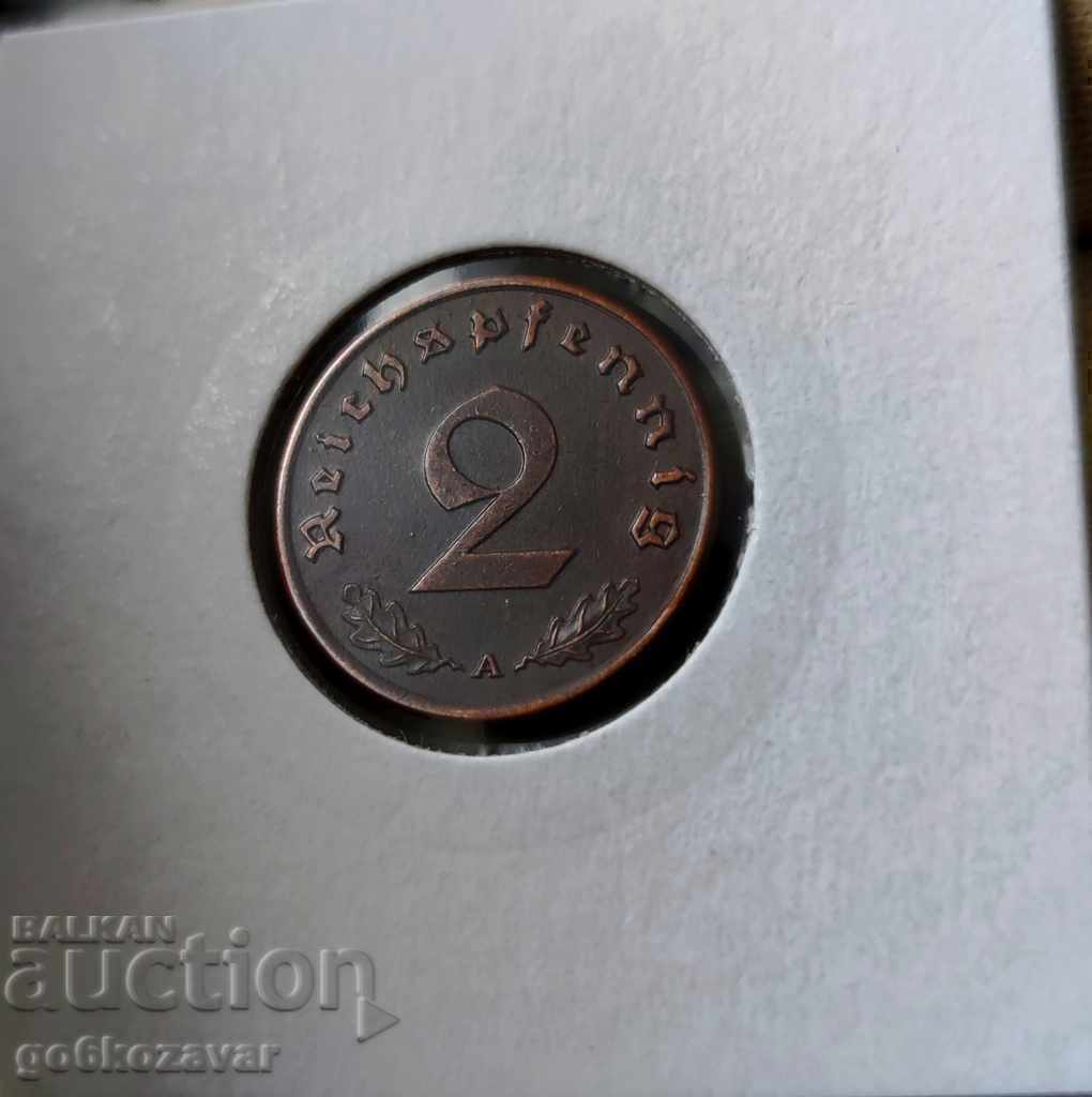 Γερμανία Τρίτο Ράιχ 2 Pfennig 1939 με τιμή 6.90 BGN | € 3.53 Γερμανία Τρίτο Ράιχ 2 Pfennig 1939 με τιμή 6.90 BGN | € 3.53