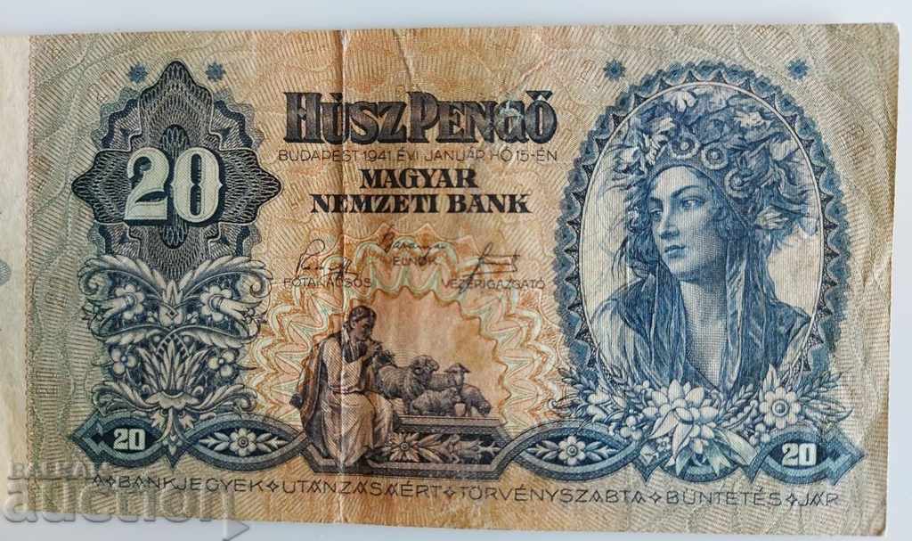 Delivery of 1941 20 PENGO BANKNOTE HUNGARY PENGO Delivery of 1941 20 PENGO BANKNOTE HUNGARY PENGO