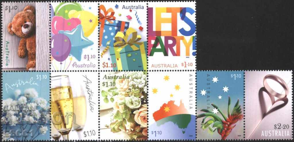 Чисти Поздравителни  марки Радостни поводи 2020 от Австралия