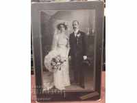 Fotografie veche Royal Carton tare Fotografie proaspăt căsătoriți