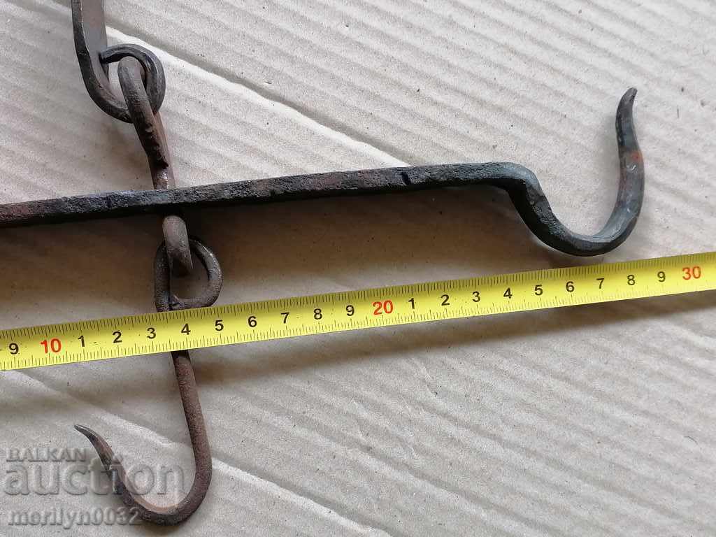 An old forged scraping hook, double twin - 6 An old forged scraping hook, double twin - 6