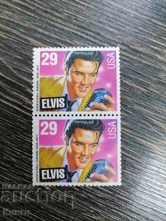 2 mărci de timbre poștale - Elvis Presley 1993 din SUA