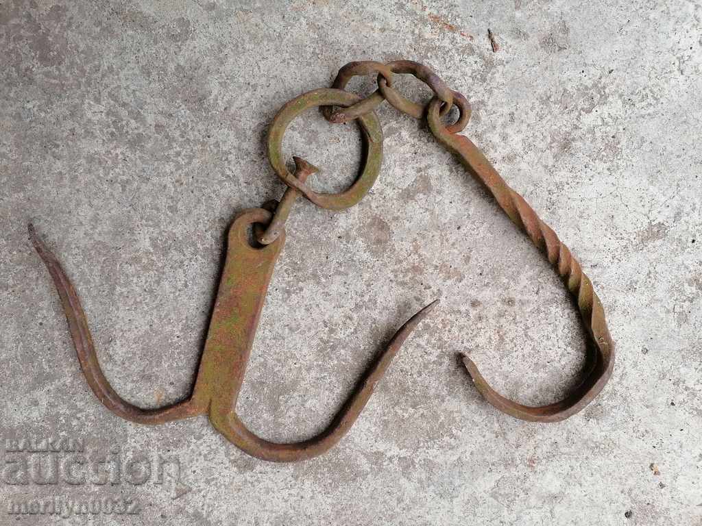 An old forged scraping hook, double twin with price 42.00 BGN | € 21.47 An old forged scraping hook, double twin with price 42.00 BGN | € 21.47