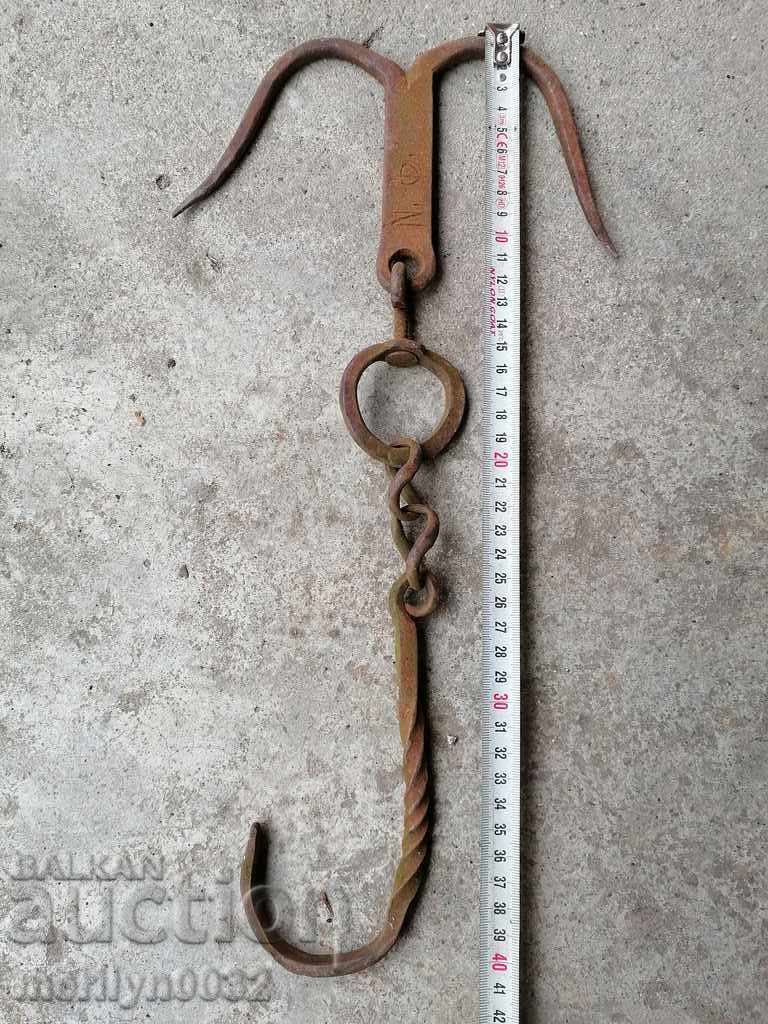 Delivery of An old forged scraping hook, double twin Delivery of An old forged scraping hook, double twin