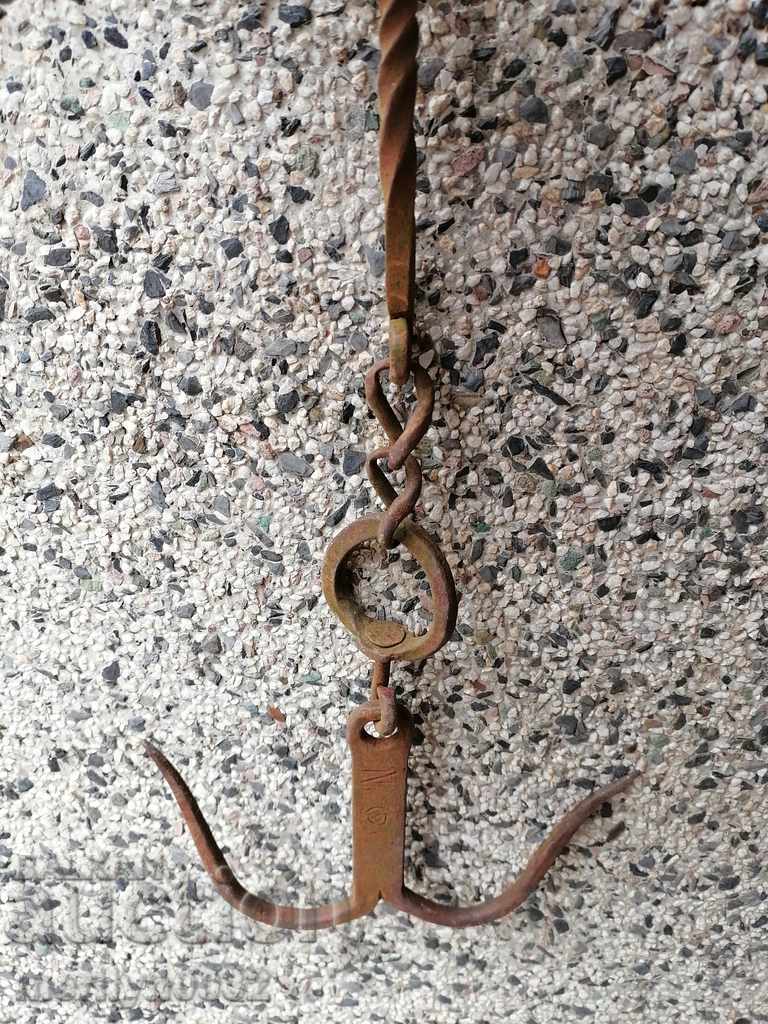 An old forged scraping hook, double twin - 7 An old forged scraping hook, double twin - 7