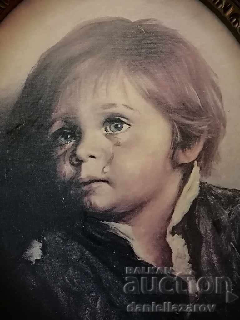 Painting "The Crying Boy" Baroque Frame, Bruno Amadio with price 120.00 BGN | € 61.36 Painting "The Crying Boy" Baroque Frame, Bruno Amadio with price 120.00 BGN | € 61.36