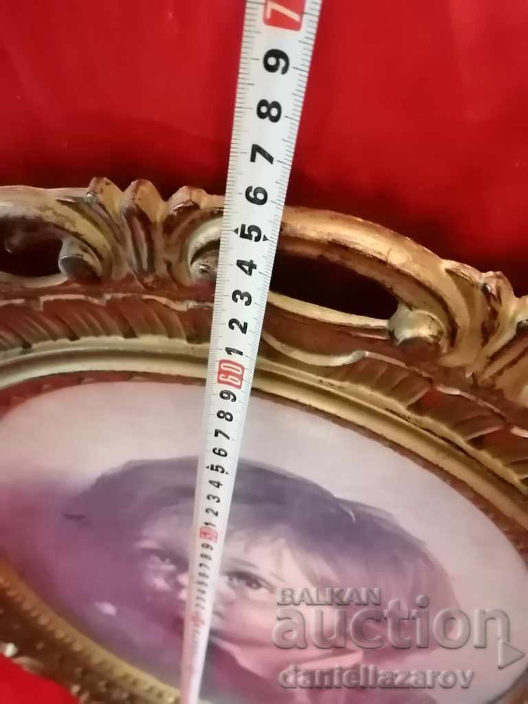 Painting "The Crying Boy" Baroque Frame, Bruno Amadio - 5 Painting "The Crying Boy" Baroque Frame, Bruno Amadio - 5