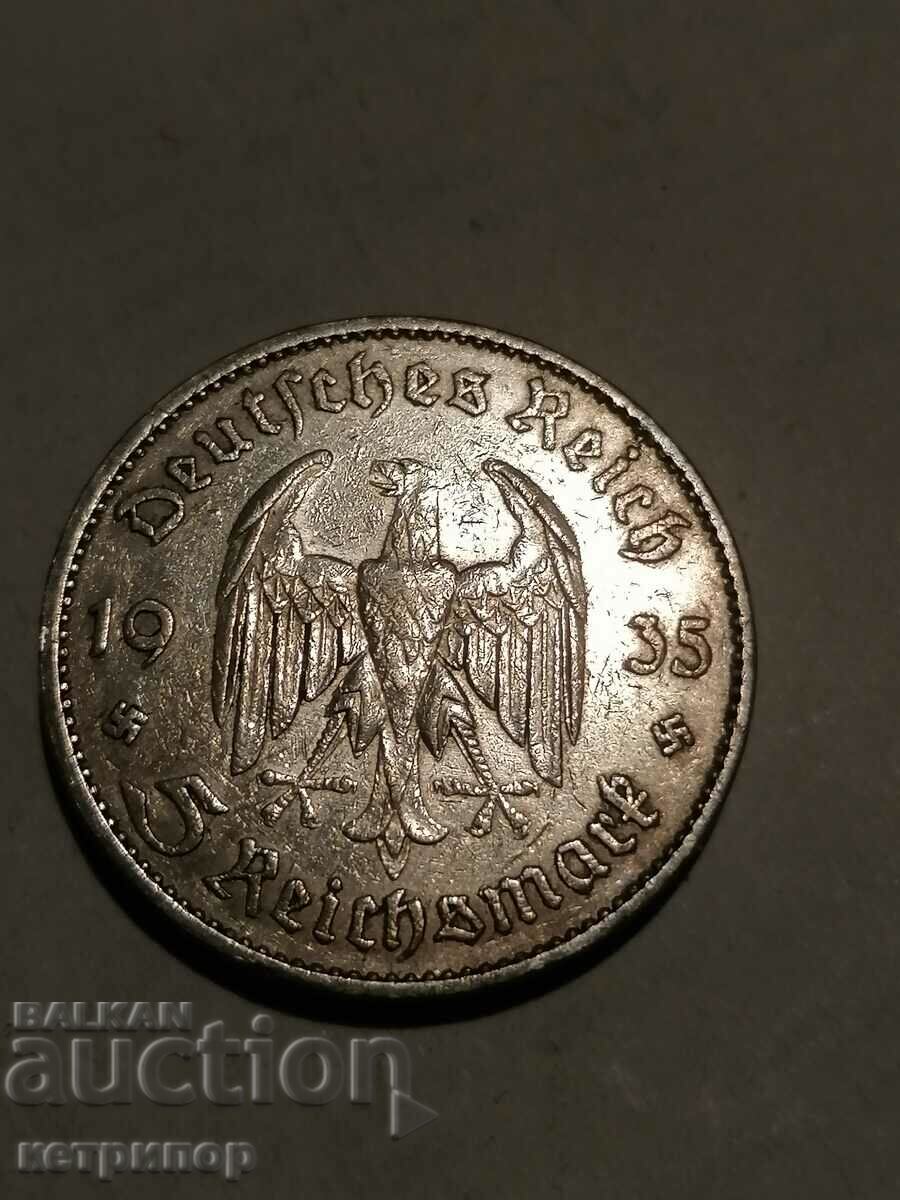 5 stamps Germany 1935 A silver.