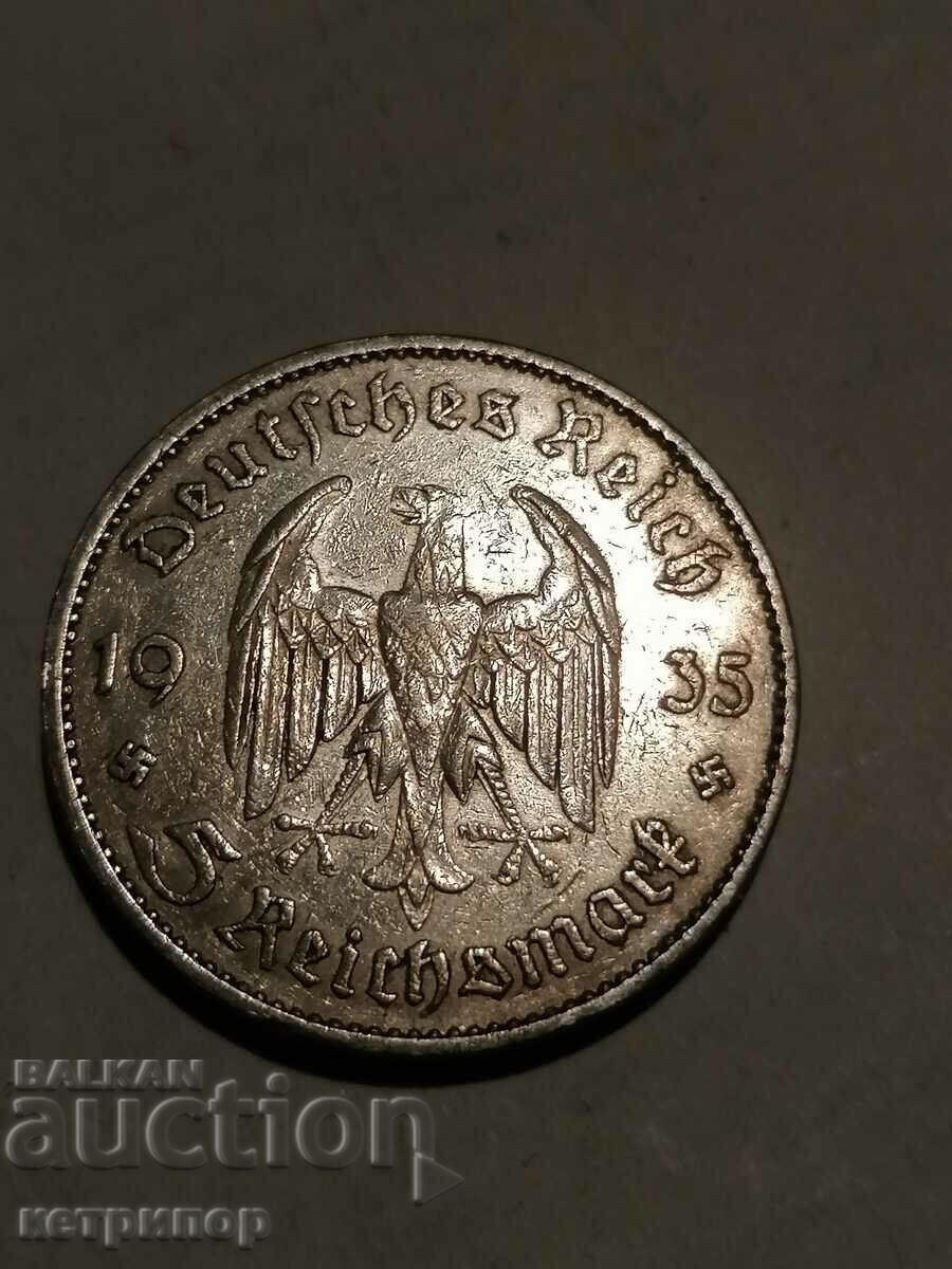 5 marks Germany 1935 A silver.