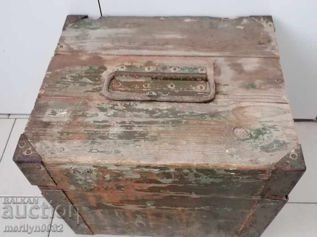 Auction Wooden army chest Second World WW2 chest, box Auction Wooden army chest Second World WW2 chest, box