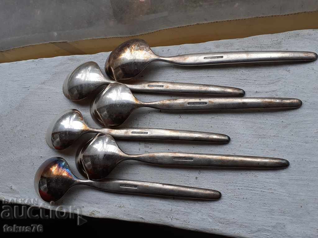 Set of luxury branded silver-plated spoons WMF - 5 Set of luxury branded silver-plated spoons WMF - 5