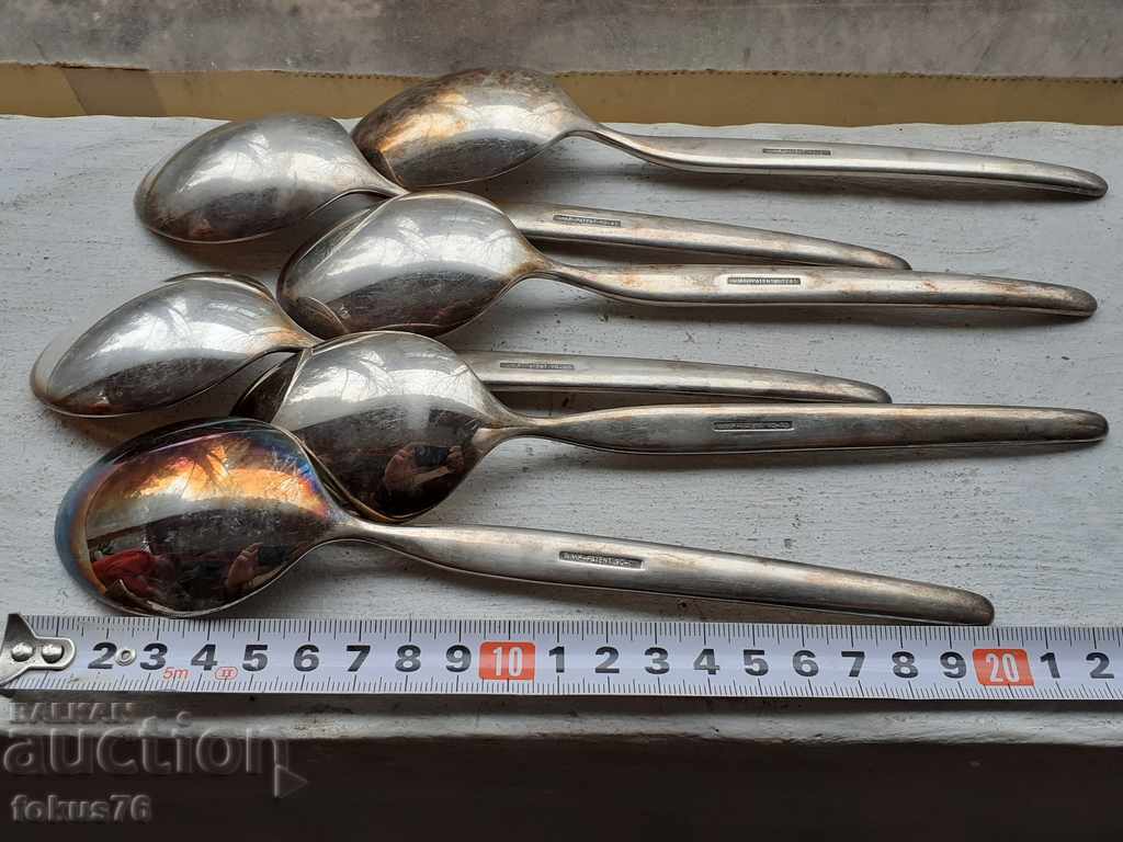 Set of luxury branded silver-plated spoons WMF - 6 Set of luxury branded silver-plated spoons WMF - 6