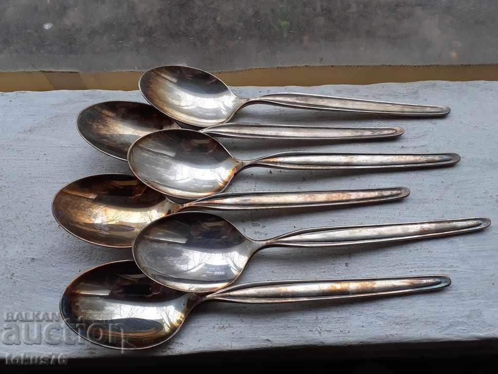 Set of luxury branded silver-plated spoons WMF