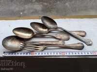 Lot of old collector's spoons and fork Christofle and others