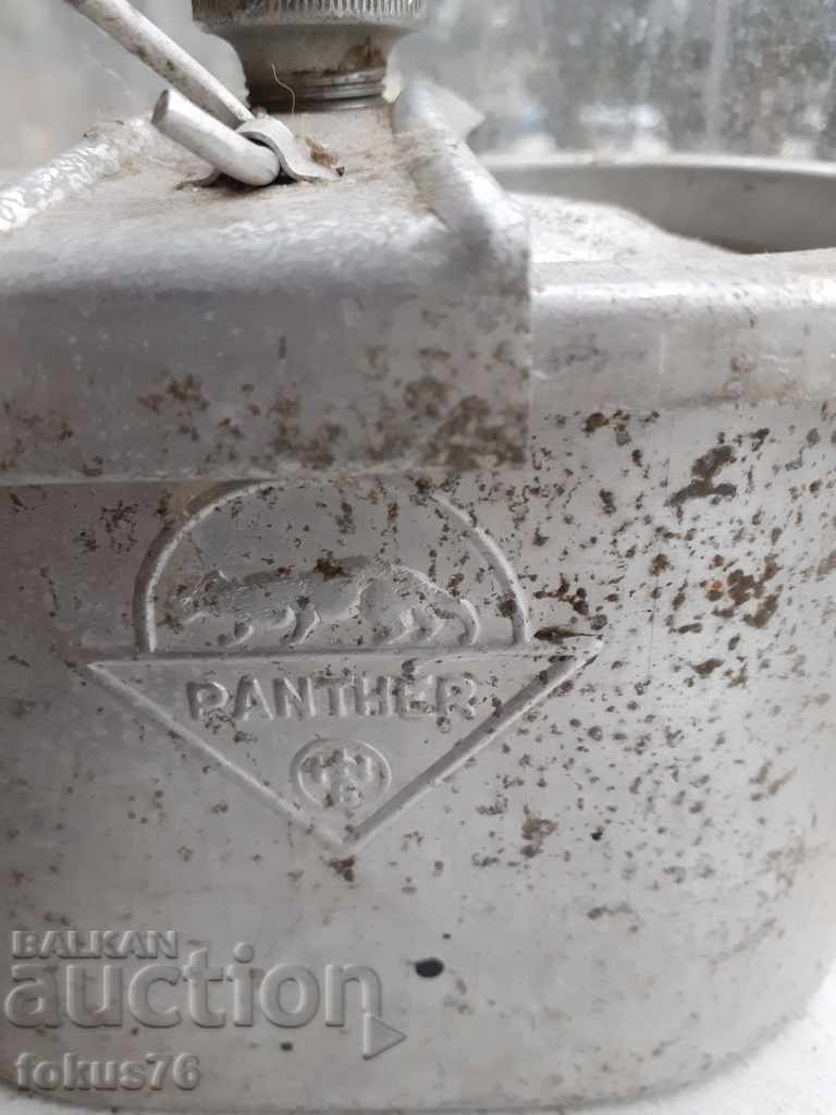 an old aluminum German Panther food jug with price 89.00 BGN | € 45.50