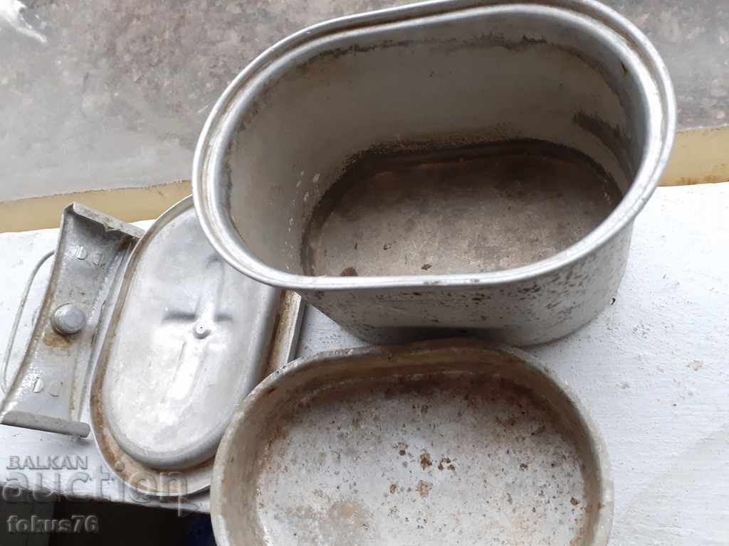 an old aluminum German Panther food jug - 5