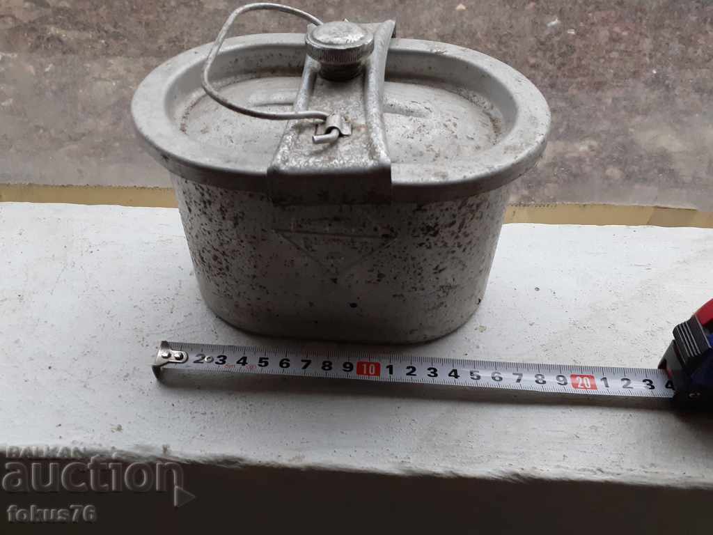 an old aluminum German Panther food jug - 6