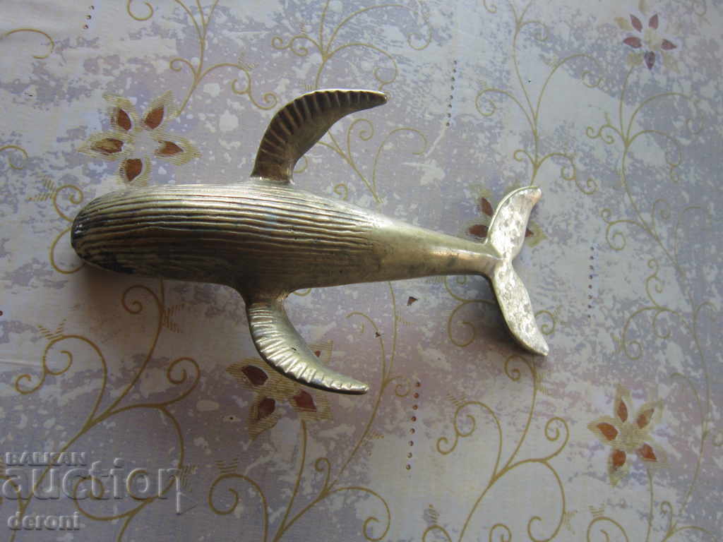Unique bronze plastic figure figurine of whale - 5