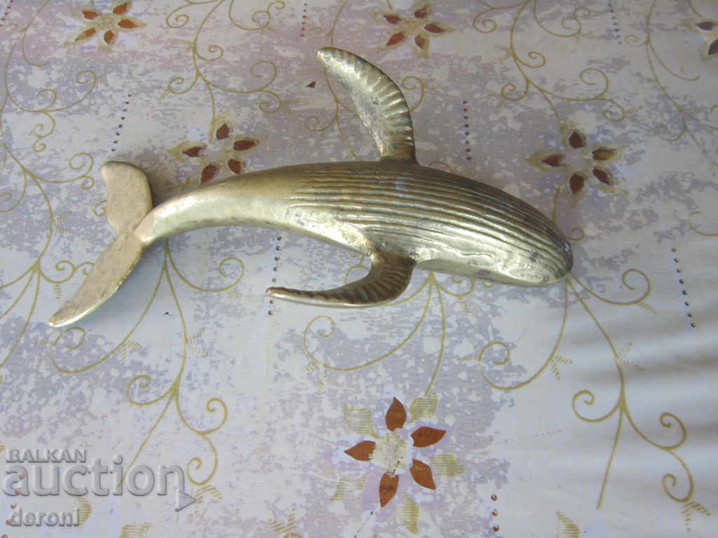 Unique bronze plastic figure figurine of whale - 6