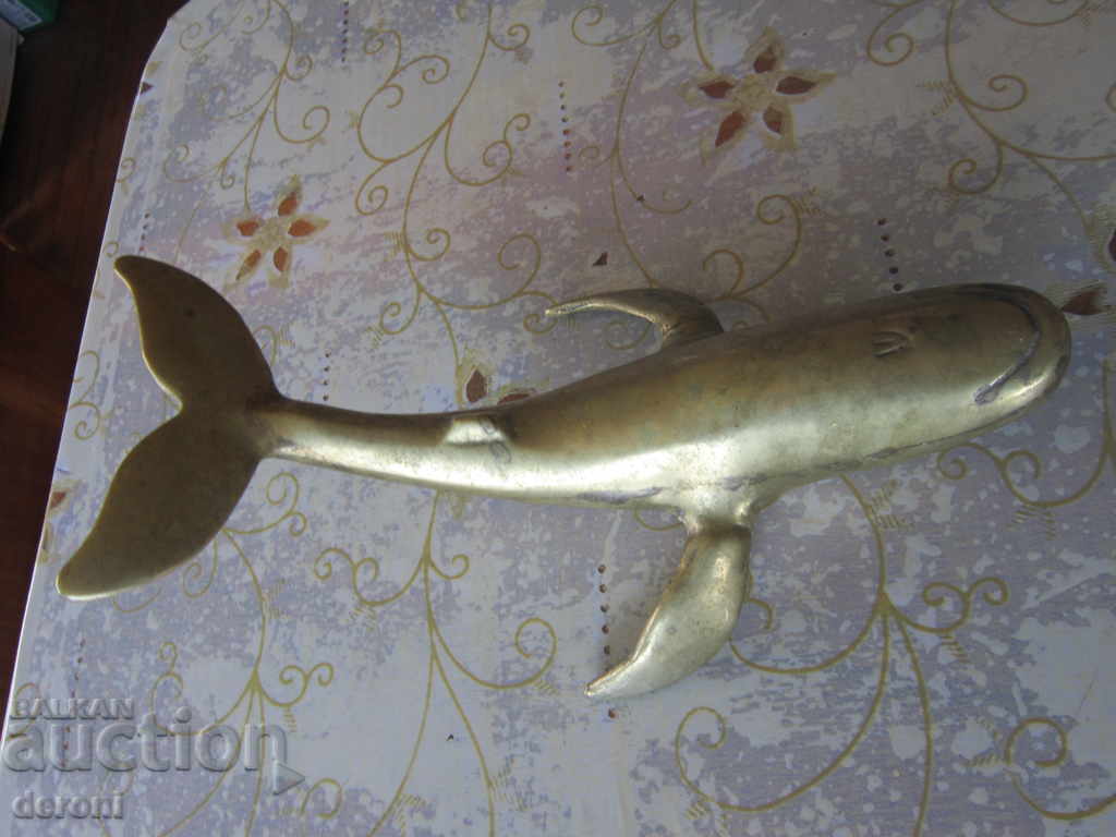 Unique bronze plastic figure figurine of whale - 7