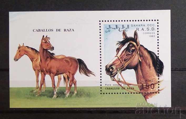 Sahara de Vest 1993 Faună / Animale / Cai Block MNH