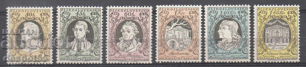 1956. Cehoslovacia. 200 de ani de la nașterea lui Mozart.