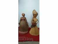Old Russian Matryoshka dolls handmade from straw