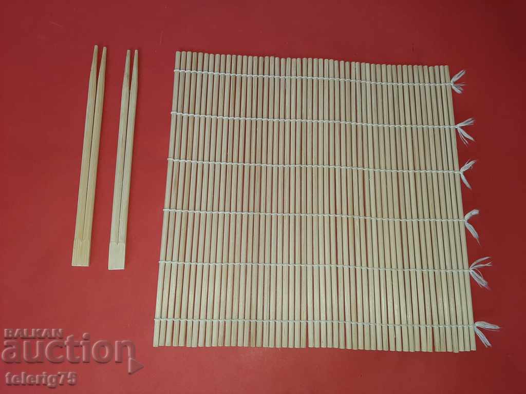 Bamboo Rug for making Japanese Sushi + Sticks with price 18.00 BGN | € 9.20 Bamboo Rug for making Japanese Sushi + Sticks with price 18.00 BGN | € 9.20