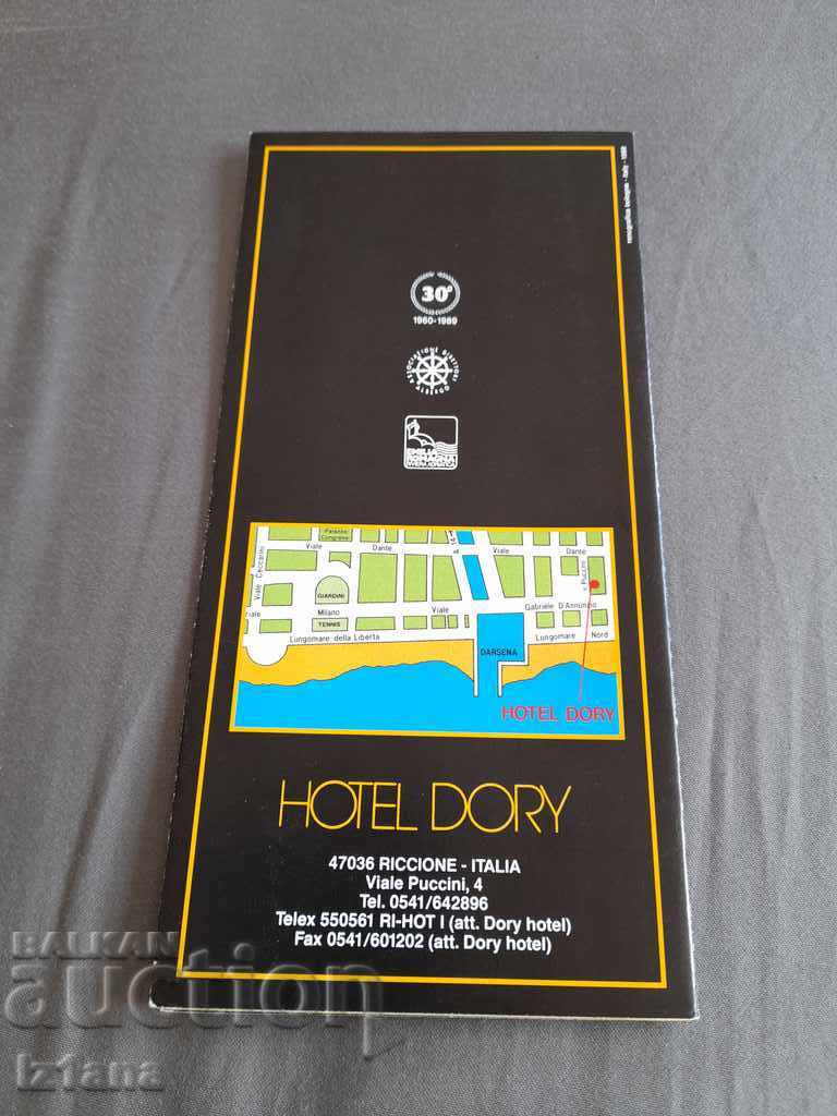 Auction Old brochure Hotel Dory Riccione Auction Old brochure Hotel Dory Riccione