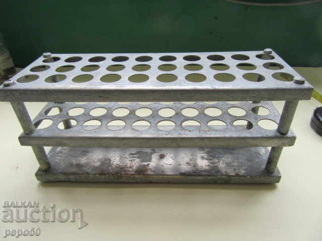 METAL LABORATORY STAND FOR 30 TEST TUBES FROM THE USSR METAL LABORATORY STAND FOR 30 TEST TUBES FROM THE USSR