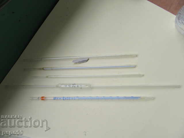 5 LABORATORY PIPETTES FROM SOCA - 25ml, 10ml and 3x5ml./2 /