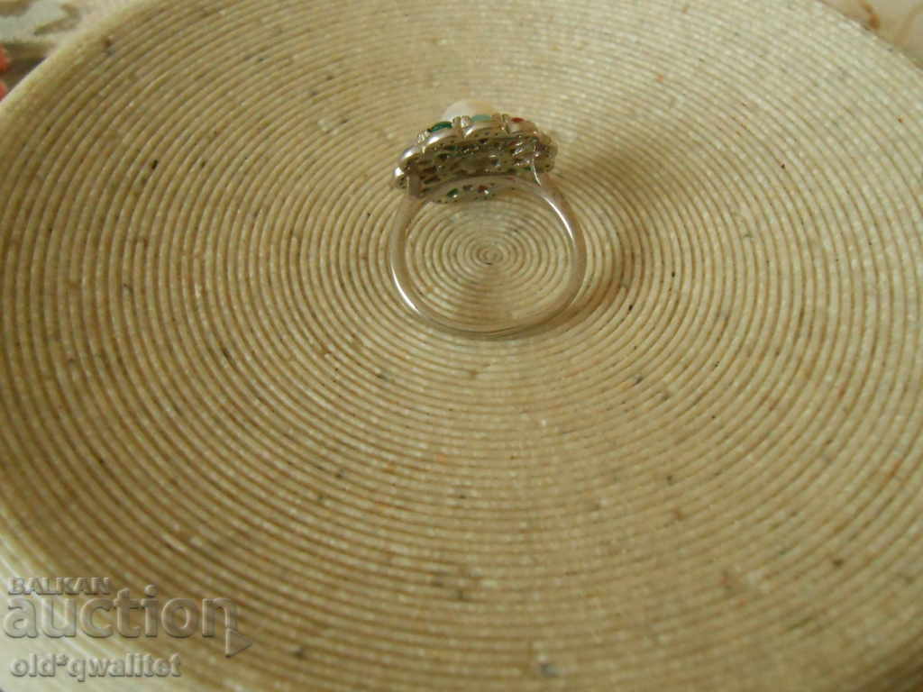 Δημοπρασία ΑΣΗΜΕΝΙΟ ΔΑΧΤΥΛΙΔΙ με όμορφες πέτρες και μαργαριτάρια, ΑΣΗΜΕΝΙΟ 925 Δημοπρασία ΑΣΗΜΕΝΙΟ ΔΑΧΤΥΛΙΔΙ με όμορφες πέτρες και μαργαριτάρια, ΑΣΗΜΕΝΙΟ 925