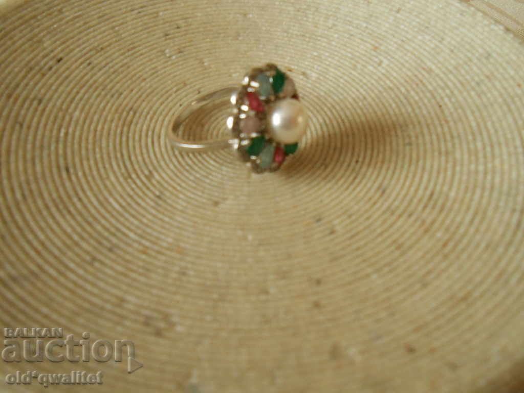 Παράδοση ΑΣΗΜΕΝΙΟ ΔΑΧΤΥΛΙΔΙ με όμορφες πέτρες και μαργαριτάρια, ΑΣΗΜΕΝΙΟ 925 Παράδοση ΑΣΗΜΕΝΙΟ ΔΑΧΤΥΛΙΔΙ με όμορφες πέτρες και μαργαριτάρια, ΑΣΗΜΕΝΙΟ 925