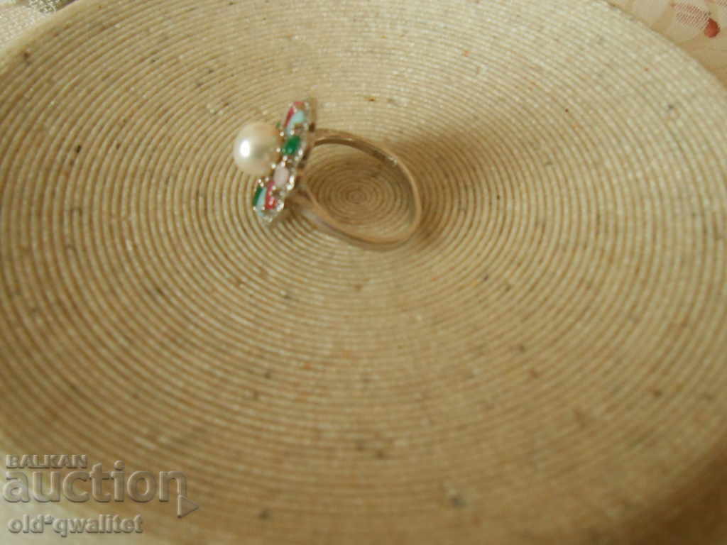 ΑΣΗΜΕΝΙΟ ΔΑΧΤΥΛΙΔΙ με όμορφες πέτρες και μαργαριτάρια, ΑΣΗΜΕΝΙΟ 925 - 6 ΑΣΗΜΕΝΙΟ ΔΑΧΤΥΛΙΔΙ με όμορφες πέτρες και μαργαριτάρια, ΑΣΗΜΕΝΙΟ 925 - 6