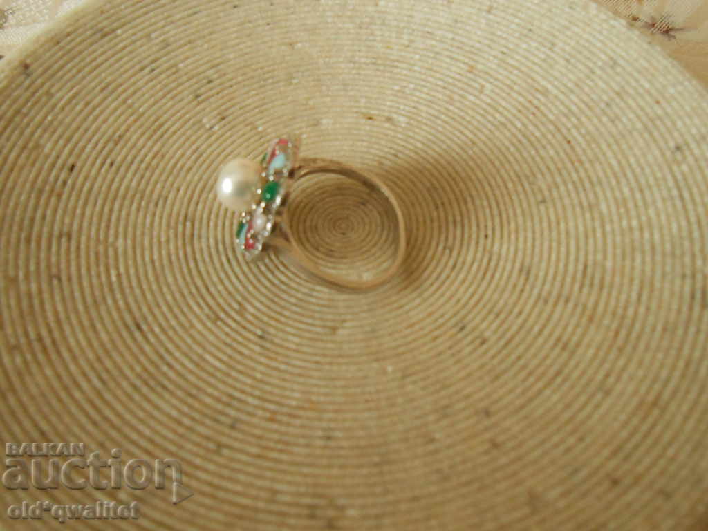 ΑΣΗΜΕΝΙΟ ΔΑΧΤΥΛΙΔΙ με όμορφες πέτρες και μαργαριτάρια, ΑΣΗΜΕΝΙΟ 925 - 7 ΑΣΗΜΕΝΙΟ ΔΑΧΤΥΛΙΔΙ με όμορφες πέτρες και μαργαριτάρια, ΑΣΗΜΕΝΙΟ 925 - 7