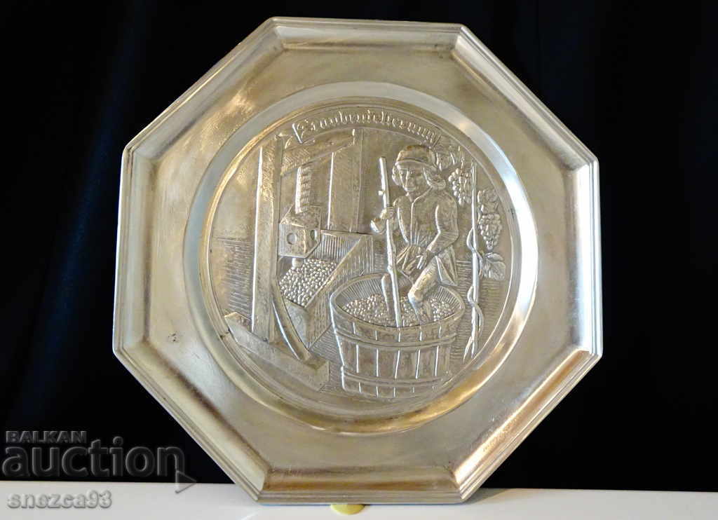 Tin panel with a picture Grape Harvest, Wine. - 6 Tin panel with a picture Grape Harvest, Wine. - 6