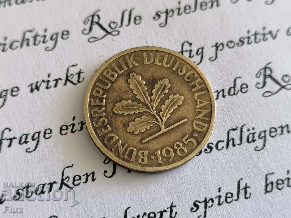 Coin - Germany - 10 pfennigs 1985; G series with price 0.80 BGN | € 0.41 Coin - Germany - 10 pfennigs 1985; G series with price 0.80 BGN | € 0.41