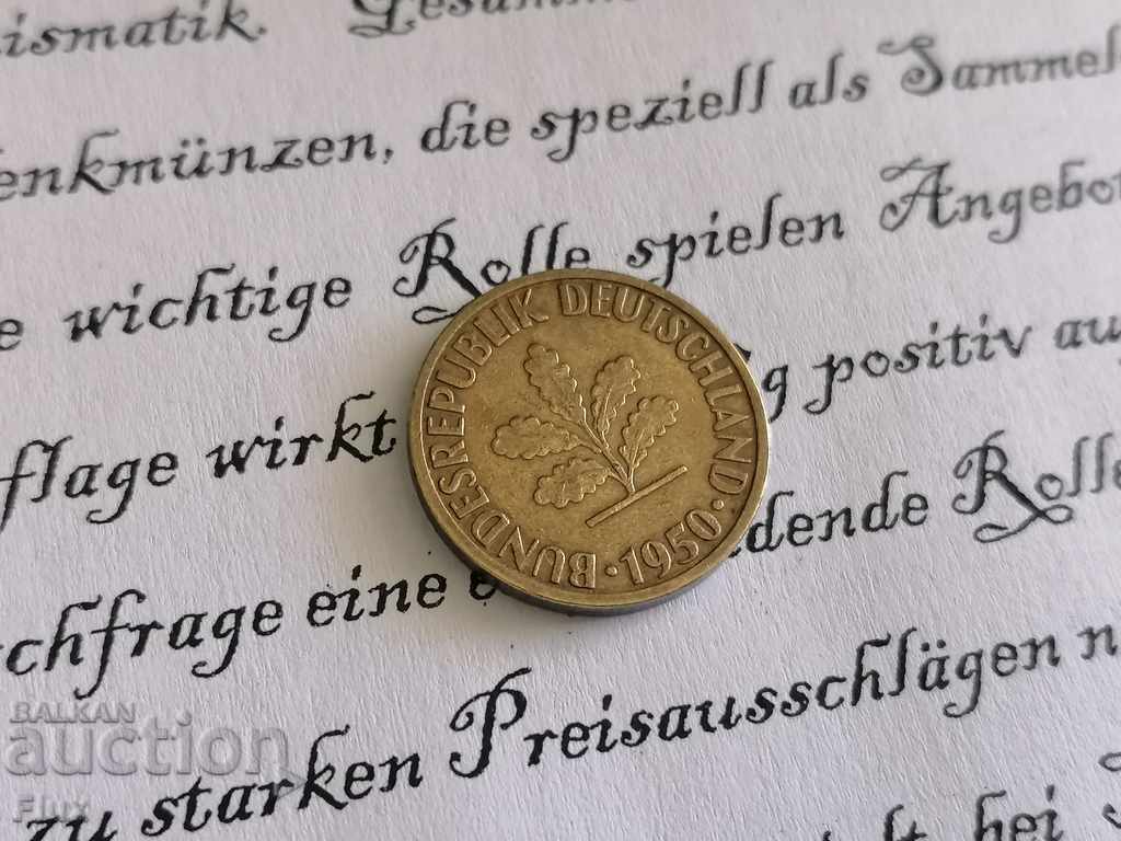 Coin - Germany - 5 pfennigs 1950; F series with price 0.75 BGN | € 0.38 Coin - Germany - 5 pfennigs 1950; F series with price 0.75 BGN | € 0.38