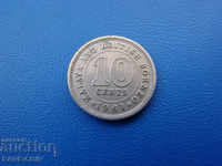 RS (24) Borneo mic și britanic 10 cent 1961 Rar