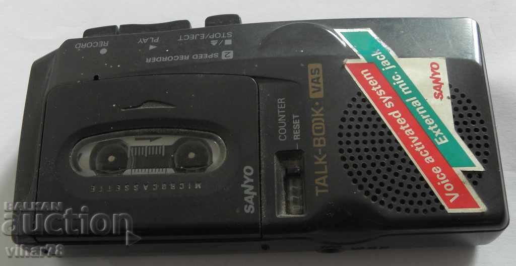 Auction SANYO dictaphone with cassette working Auction SANYO dictaphone with cassette working