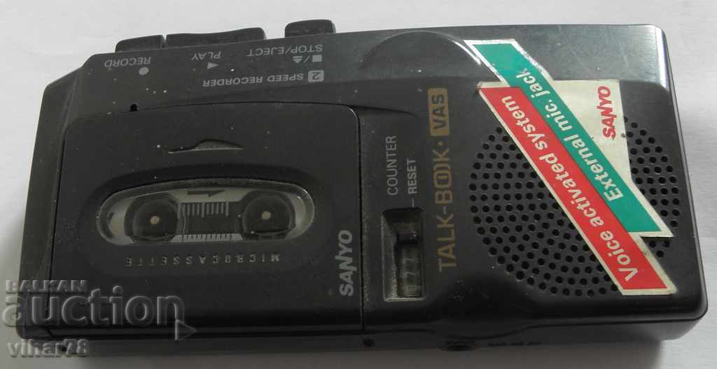 SANYO dictaphone with cassette working