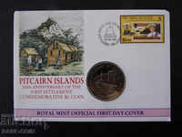 RS (24) Pitcairn NUMISBRIEFE 1 Krona 1990 Rare