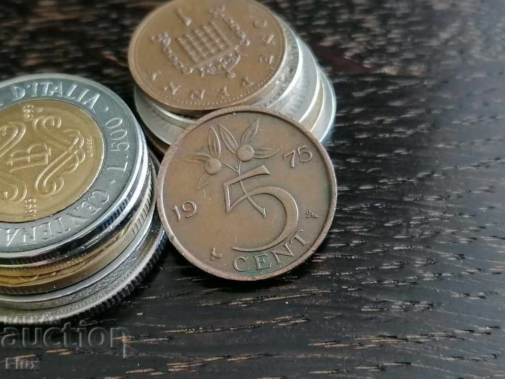 Monedă - Olanda - 5 cenți 1975