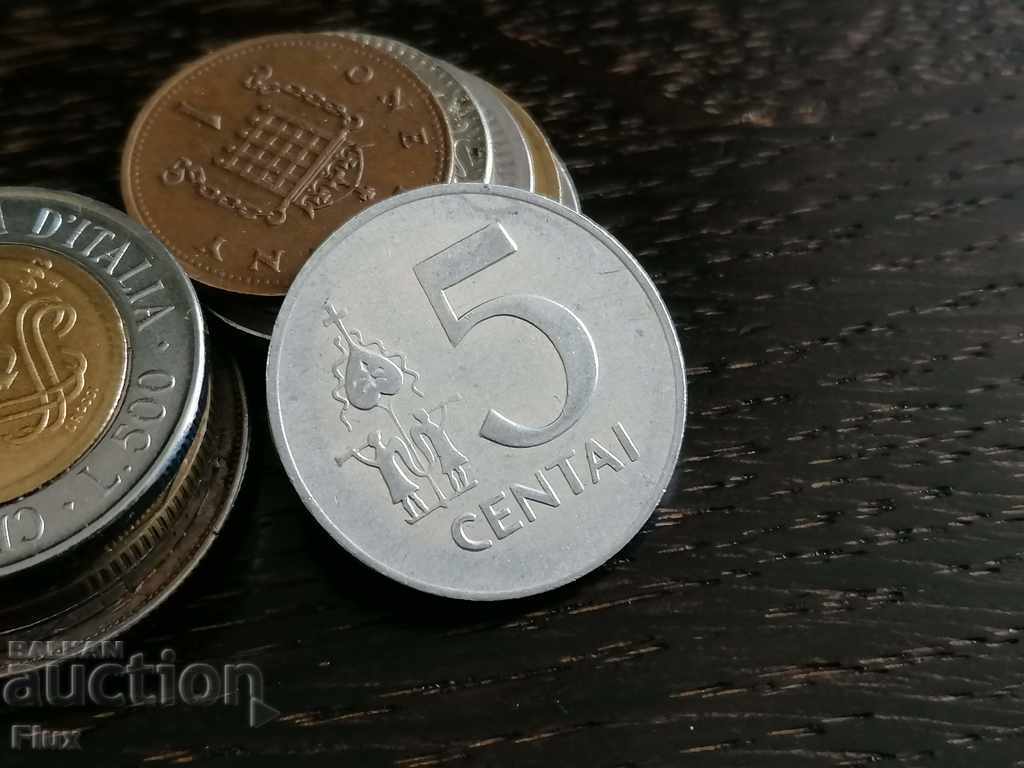 Moneda - Lituania - 5 cenți | 1991.