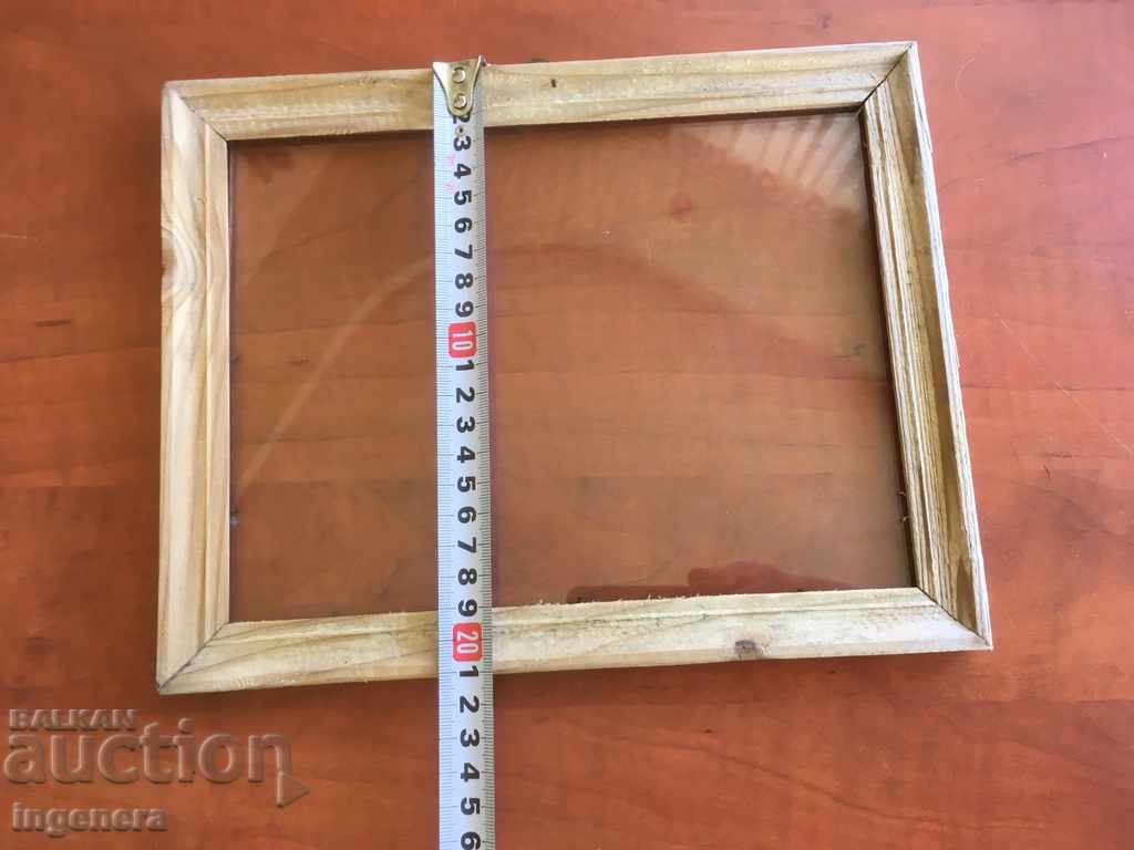 PICTURE FRAME PHOTO WOOD GLASS OLD