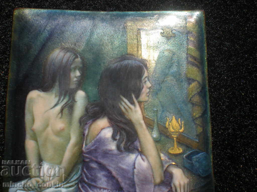 French painting Enamel and Gold on copper Art Nouveau signature. with price 8000.00 BGN | € 4090.34